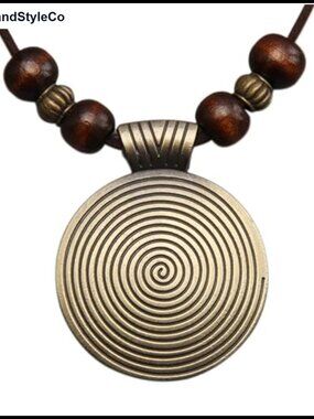 Women's Boho Leather Cord Pendant Necklace